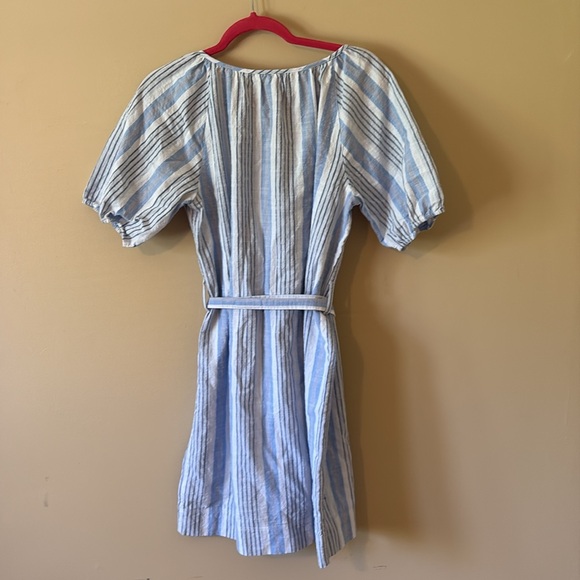 Free Assembly Blue and White Striped Dress with Belt, Size M - Picture 5 of 6